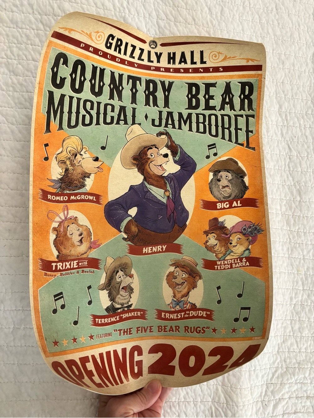 Country Bear Musical Jamboree Poster - Vintage Orange & Green